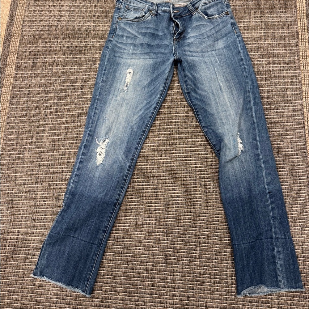 Kut from the Kloth Blue Distressed Ankle Jeans